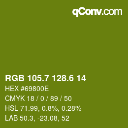 カラーコード: RGB 105.7 128.6 14 | qconv.com