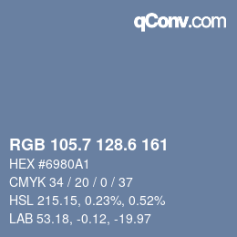 カラーコード: RGB 105.7 128.6 161 | qconv.com