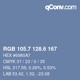 カラーコード: RGB 105.7 128.6 167 | qconv.com
