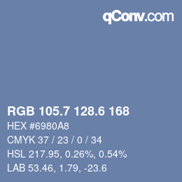 カラーコード: RGB 105.7 128.6 168 | qconv.com