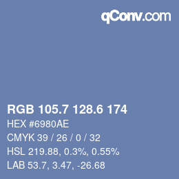 カラーコード: RGB 105.7 128.6 174 | qconv.com