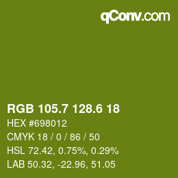 カラーコード: RGB 105.7 128.6 18 | qconv.com