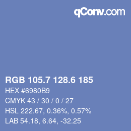 カラーコード: RGB 105.7 128.6 185 | qconv.com