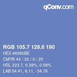 カラーコード: RGB 105.7 128.6 190 | qconv.com