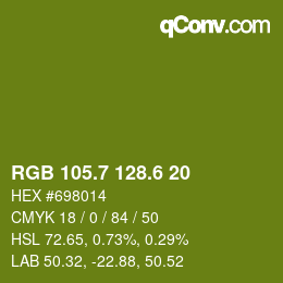 カラーコード: RGB 105.7 128.6 20 | qconv.com