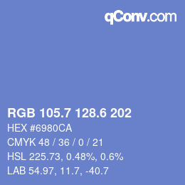 カラーコード: RGB 105.7 128.6 202 | qconv.com