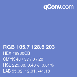 カラーコード: RGB 105.7 128.6 203 | qconv.com