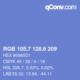 カラーコード: RGB 105.7 128.6 209 | qconv.com
