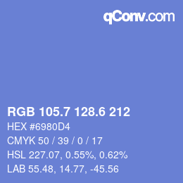 カラーコード: RGB 105.7 128.6 212 | qconv.com