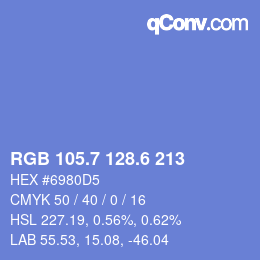 カラーコード: RGB 105.7 128.6 213 | qconv.com