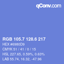 カラーコード: RGB 105.7 128.6 217 | qconv.com