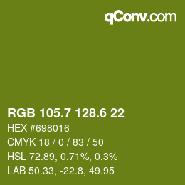 カラーコード: RGB 105.7 128.6 22 | qconv.com