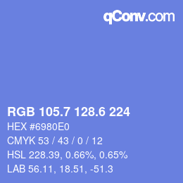 カラーコード: RGB 105.7 128.6 224 | qconv.com