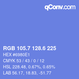 カラーコード: RGB 105.7 128.6 225 | qconv.com