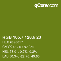 カラーコード: RGB 105.7 128.6 23 | qconv.com