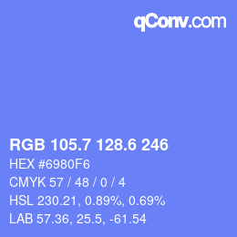 カラーコード: RGB 105.7 128.6 246 | qconv.com