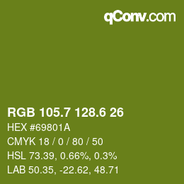 カラーコード: RGB 105.7 128.6 26 | qconv.com