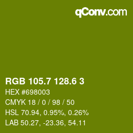 カラーコード: RGB 105.7 128.6 3 | qconv.com