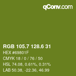 カラーコード: RGB 105.7 128.6 31 | qconv.com