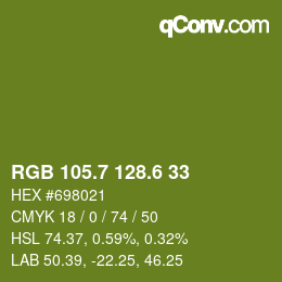 カラーコード: RGB 105.7 128.6 33 | qconv.com