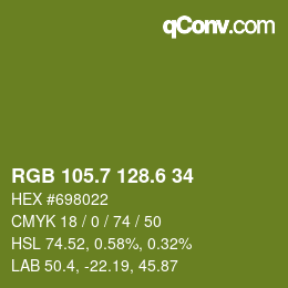 カラーコード: RGB 105.7 128.6 34 | qconv.com