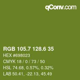 カラーコード: RGB 105.7 128.6 35 | qconv.com