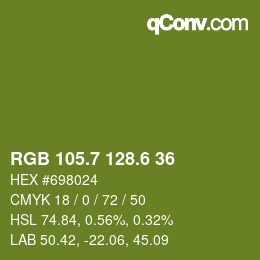 カラーコード: RGB 105.7 128.6 36 | qconv.com