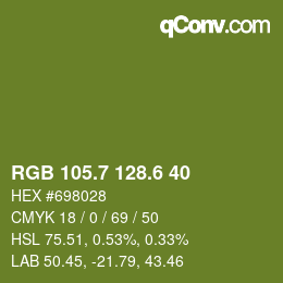 カラーコード: RGB 105.7 128.6 40 | qconv.com