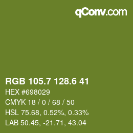 カラーコード: RGB 105.7 128.6 41 | qconv.com