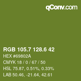 カラーコード: RGB 105.7 128.6 42 | qconv.com