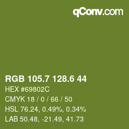カラーコード: RGB 105.7 128.6 44 | qconv.com