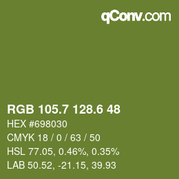 カラーコード: RGB 105.7 128.6 48 | qconv.com