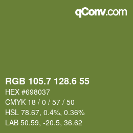 カラーコード: RGB 105.7 128.6 55 | qconv.com