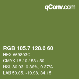 カラーコード: RGB 105.7 128.6 60 | qconv.com