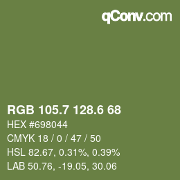 カラーコード: RGB 105.7 128.6 68 | qconv.com