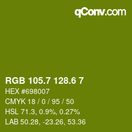 カラーコード: RGB 105.7 128.6 7 | qconv.com