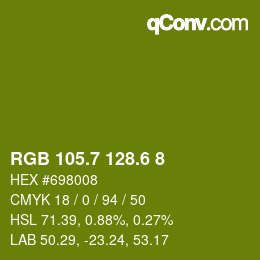 カラーコード: RGB 105.7 128.6 8 | qconv.com