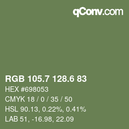 カラーコード: RGB 105.7 128.6 83 | qconv.com