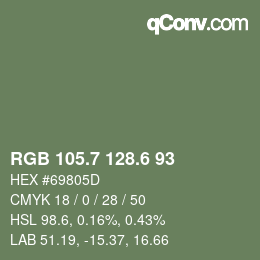 カラーコード: RGB 105.7 128.6 93 | qconv.com
