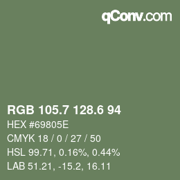 カラーコード: RGB 105.7 128.6 94 | qconv.com