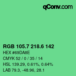 カラーコード: RGB 105.7 218.6 142 | qconv.com
