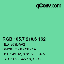カラーコード: RGB 105.7 218.6 162 | qconv.com