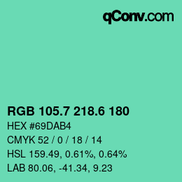 カラーコード: RGB 105.7 218.6 180 | qconv.com