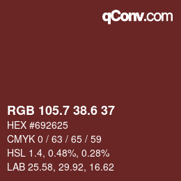 カラーコード: RGB 105.7 38.6 37 | qconv.com