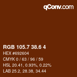 カラーコード: RGB 105.7 38.6 4 | qconv.com