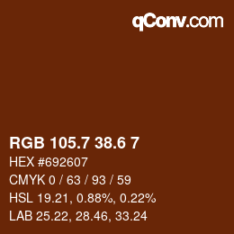 カラーコード: RGB 105.7 38.6 7 | qconv.com