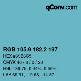 Color code: RGB 105.9 182.2 197 | qconv.com