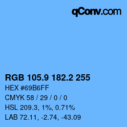 カラーコード: RGB 105.9 182.2 255 | qconv.com