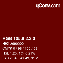 カラーコード: RGB 105.9 2.2 0 | qconv.com