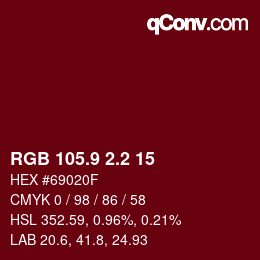 Color code: RGB 105.9 2.2 15 | qconv.com